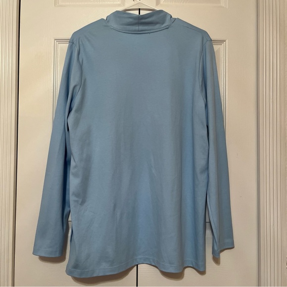 LL Bean XL Cozy Open Front Lounge Cardigan Blue Minimalist Sweater with Pockets - Picture 2 of 9